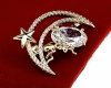 2513 Elegancka broszka złota cyrkonia przypinka pozłacana 14k Xuping 